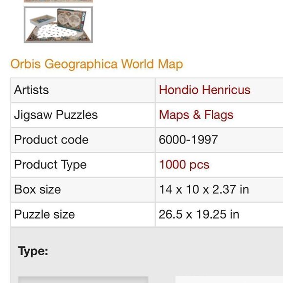 Jigsaw Puzzle Antique Map 1000 Piece - Picture 7 of 8